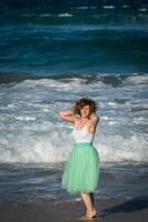 bellissimo ragazza in posa su il spiaggia. oro costa, Australia, Queensland foto