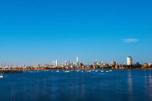 tramonto su st Kilda molo nel melbourne, Australia. foto