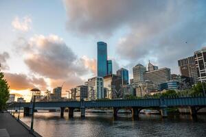 paesaggio urbano Immagine di melbourne, durante estate tramonto. - 28 dicembre 2012, melbourne, Australia. foto