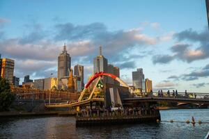 paesaggio urbano Immagine di melbourne, durante estate tramonto. - 28 dicembre 2012, melbourne, Australia. foto