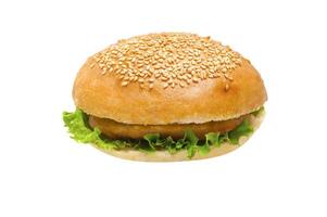 hamburger al formaggio su il bianca sfondo foto
