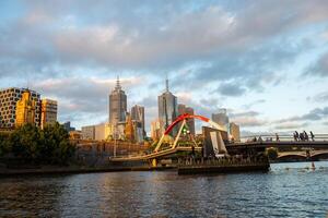 paesaggio urbano Immagine di melbourne, durante estate tramonto. - 28 dicembre 2012, melbourne, Australia. foto