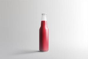 varie bottiglie di soda di frutta, bevanda analcolica con gocce d'acqua isolate su sfondo bianco. Rendering 3d, adatto al tuo progetto di design.