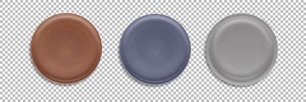 impostare piatti arrotondati colorati isolati con trasparenza foto