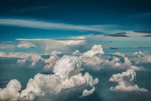 aereo Visualizza Cloudscape fondale con blu cielo e cumulo nuvole foto