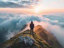 montagna nebbia paesaggio Visualizza foto