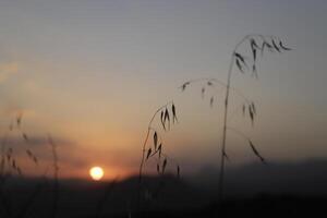 tramonto dietro a il montagne, Spagna foto