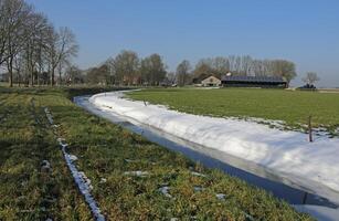fusione neve nel olandese paesaggio foto