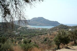 a piedi nel il montagne di Selia, Creta, Grecia foto