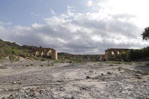 collassata Santa Barbara ponte dopo inondazioni parecchi anni fa, almeria, andalusia, Spagna foto