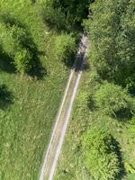 nazione strada principale attraverso un' prato, Visualizza a partire dal il superiore foto