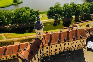 superiore Visualizza di il nesviz castello e il parco nel il estate.bielorussia foto