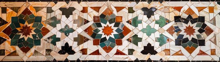 islamico geometria, intricato geometrico modelli ispirato di islamico arte e architettura foto