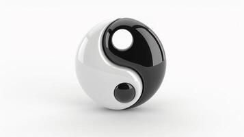 yin yang simbolo di armonia e equilibrio, design elemento, isolato su bianca sfondo foto