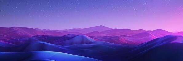 surreale paesaggio con ondulato colline nel crepuscolo colori foto