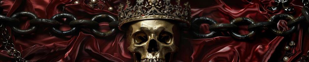 un' cranio con un' corona su superiore di esso foto