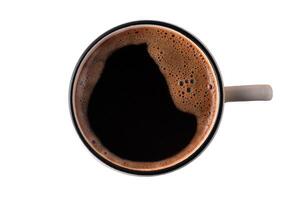 tazza di Turco caffè su un' bianca sfondo isolato superiore Visualizza foto