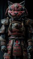 mistico samurai lupo armatura visualizzato nel drammatico illuminazione foto
