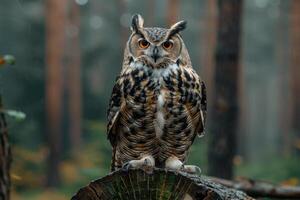 saggio e misterioso gufo, esplorando il bellezza e simbolismo di queste notturno creature, un' intravedere in il incantevole mondo di gufi, loro adornare, intelligenza, e significato nel della natura arazzo foto