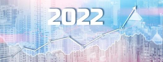 nuovo anno 2022 sullo sfondo della città moderna. banner del sito web