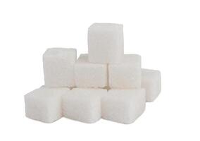 zucchero cubi su bianca foto