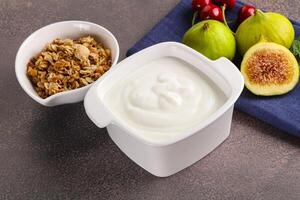 tradizionale fatti in casa greco Yogurt con muesli foto