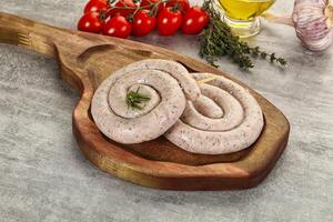 naturale spirale salsiccia per griglia foto