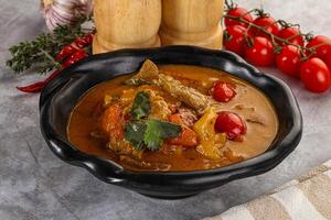 giallo tailandese curry con Manzo foto