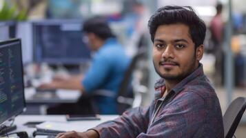 bangladeshi maschio Software sviluppatore a opera foto