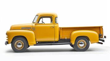 maestoso giallo camion nel lato Visualizza foto