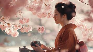 un' tradizionale giapponese tè cerimonia foto