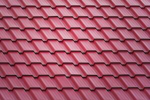 rosso metallo piastrella tetto, sfondo, struttura, astratto foto