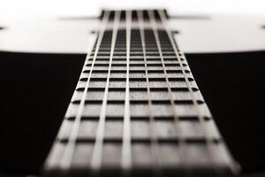 collo di classico avvicinamento chitarra con superficiale profondità di campo astratto foto