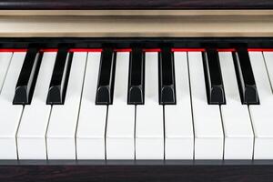 pianoforte chiavi davanti Visualizza. avvicinamento foto