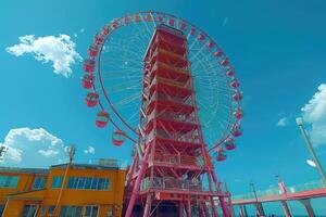 Ferris ruota alto nel il cielo professionale fotografia foto