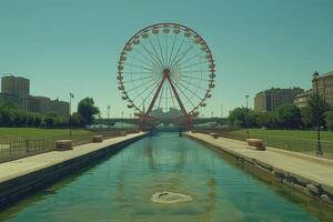 Ferris ruota alto nel il cielo professionale fotografia foto