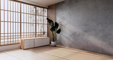 mobile design in legno su camera moderna giapponese.3d rendering foto