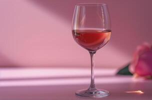 bicchiere di vino su tavolo foto
