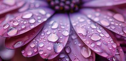 viola fiore con acqua goccioline foto