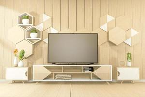 stile tropicale - interni della stanza giapponese - design minimale. rendering 3d foto