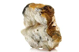 macro pietra emimorfite minerale su bianca sfondo foto