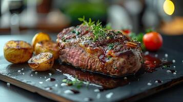 nuovo Zelanda agnello arrosto su di legno piatto. foto