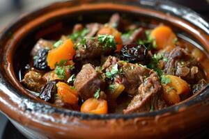 agnello tagine. un' lento cucinato stufato originario a partire dal nord Africa foto