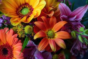 preparativi fiori nel luminosa vivido colori. foto
