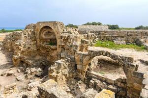 rovine di antico Teatro nel cittadina salami, settentrionale Cipro nel salumi,turco repubblica.9 foto