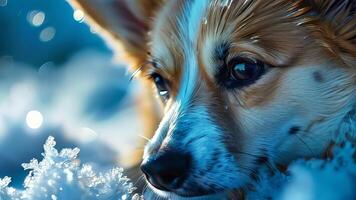 avvicinamento di corgi cane. foto