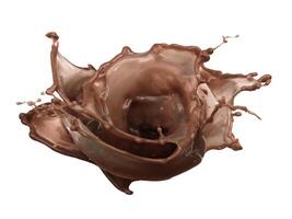 Immagine di buio cioccolato spruzzo isolato su bianca sfondo foto