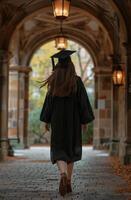 laurea donna a piedi giù passerella foto