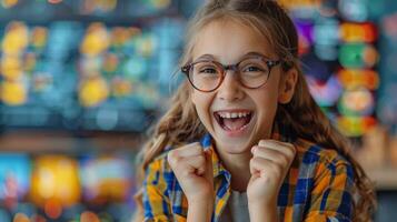 giovane ragazza con un' sorpreso espressione foto