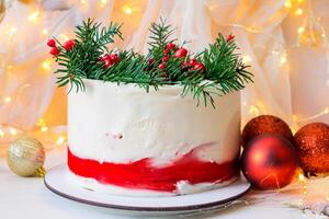 foto torte con Natale ornamenti festivo e divertimento ossequi cattura il spirito di il stagione